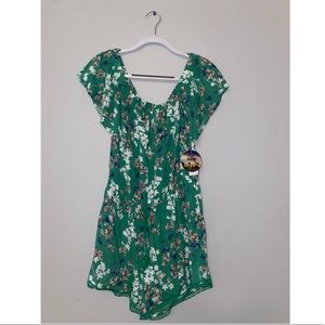 Bebop Floral Green Romper Size: XXL